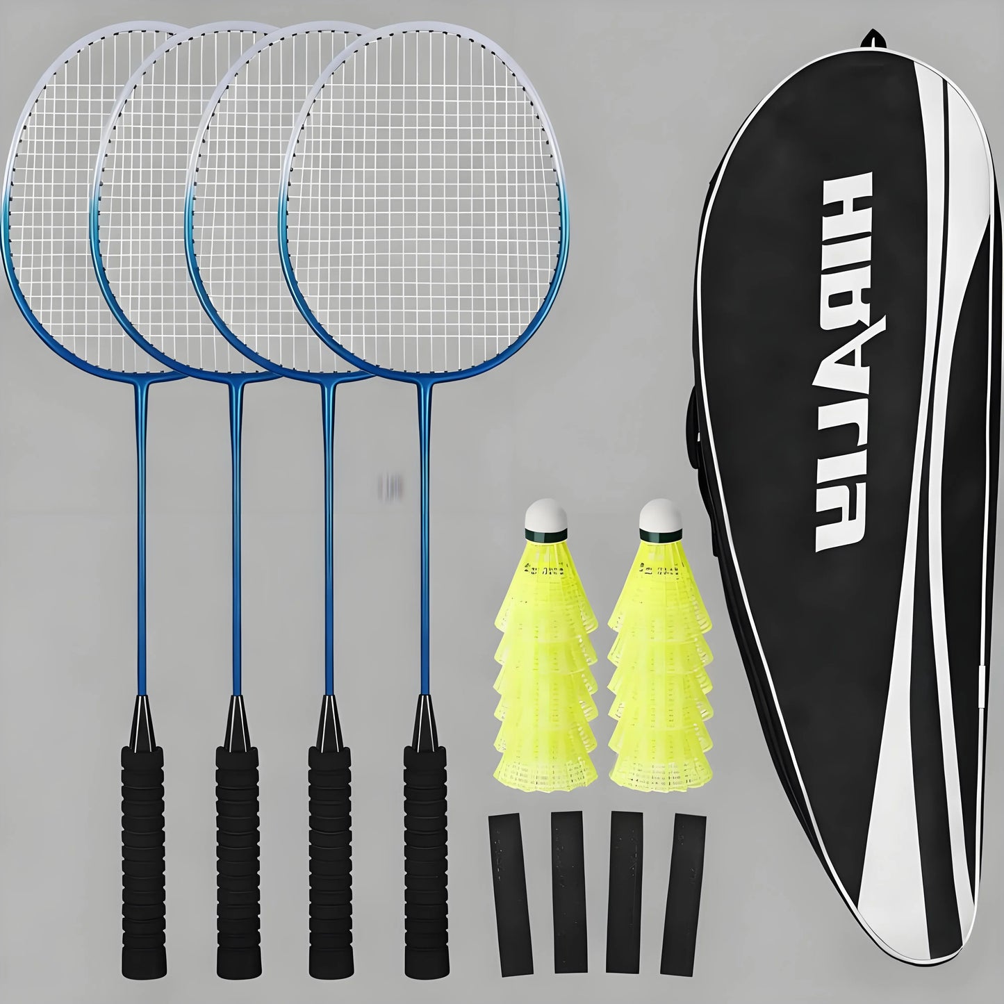 Backyard Badminton Racket Set, Lightweight 2/4 Rackets Kit with Shuttlecocks & Carrying Bag, Outdoor Game for Adults, Families, Kids & Beginners