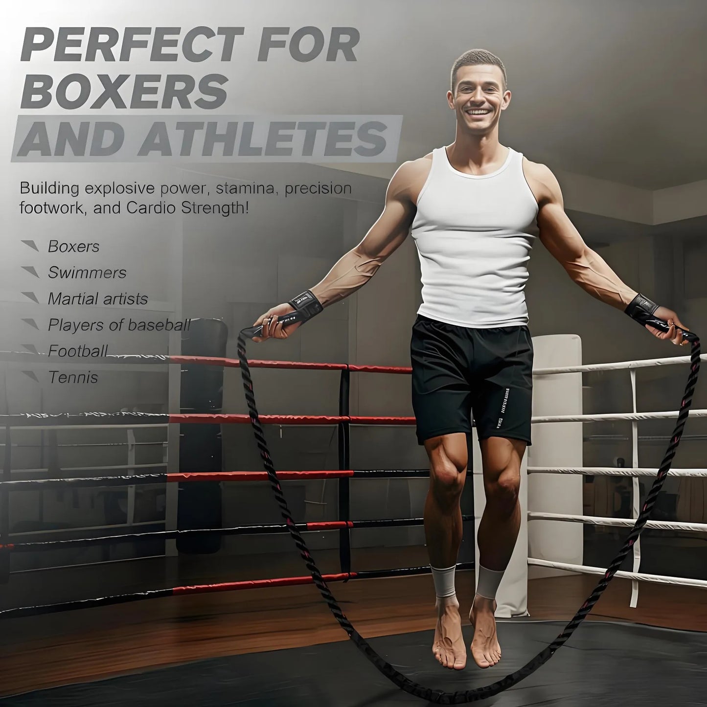 Weighted Jump Rope for Men & Women, 2.8lb/3.8lb/5lb Heavy Skipping Rope, Home Workout Jumprope for Adults, Total Body Exercise Equipment for Strength Building & Muscle Toning