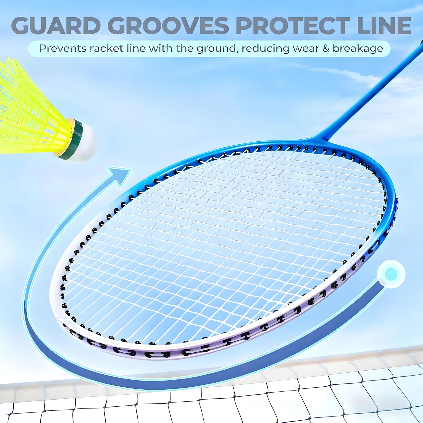 Backyard Badminton Racket Set, Lightweight 2/4 Rackets Kit with Shuttlecocks & Carrying Bag, Outdoor Game for Adults, Families, Kids & Beginners