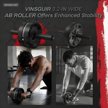 Ab Roller Wheel - Home Gym Core Workout Equipment with Knee Pad, Full-Body Strength Training Abdominal Wheel