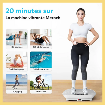 Ultra-Slim Vibration Plate for Effortless Weight Loss & Circulation - Includes Free Massage Gun