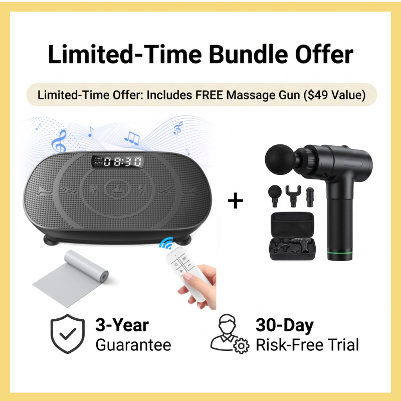 Ultra-Slim Vibration Plate for Effortless Weight Loss & Circulation - Includes Free Massage Gun