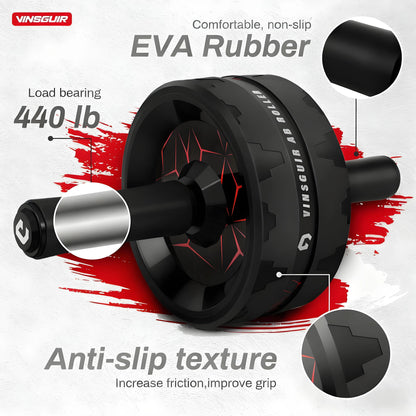 Ab Roller Wheel - Home Gym Core Workout Equipment with Knee Pad, Full-Body Strength Training Abdominal Wheel