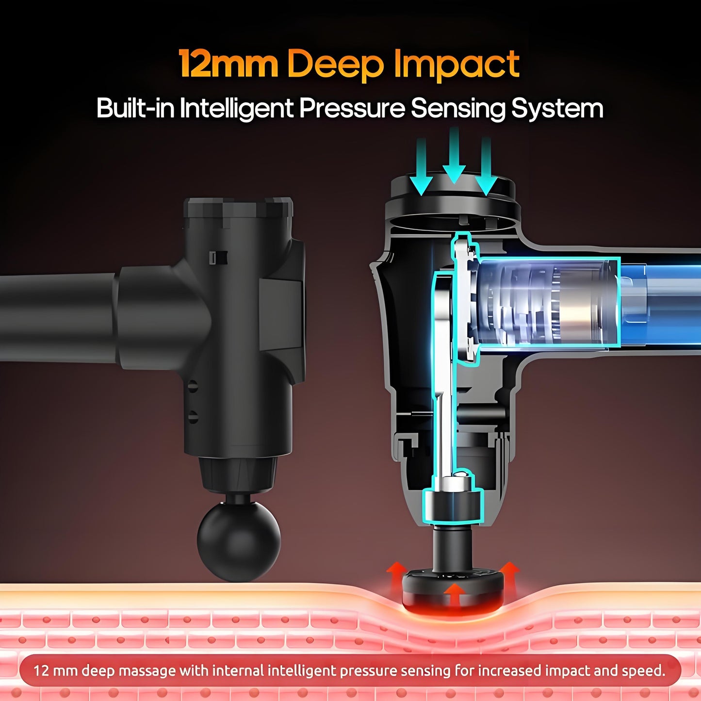 Massage Gun with Heat & 7 Heads, Deep Tissue Neck & Back Massager, Silent Muscle Percussion for Pain Relief – Birthday Gift for Men & Women