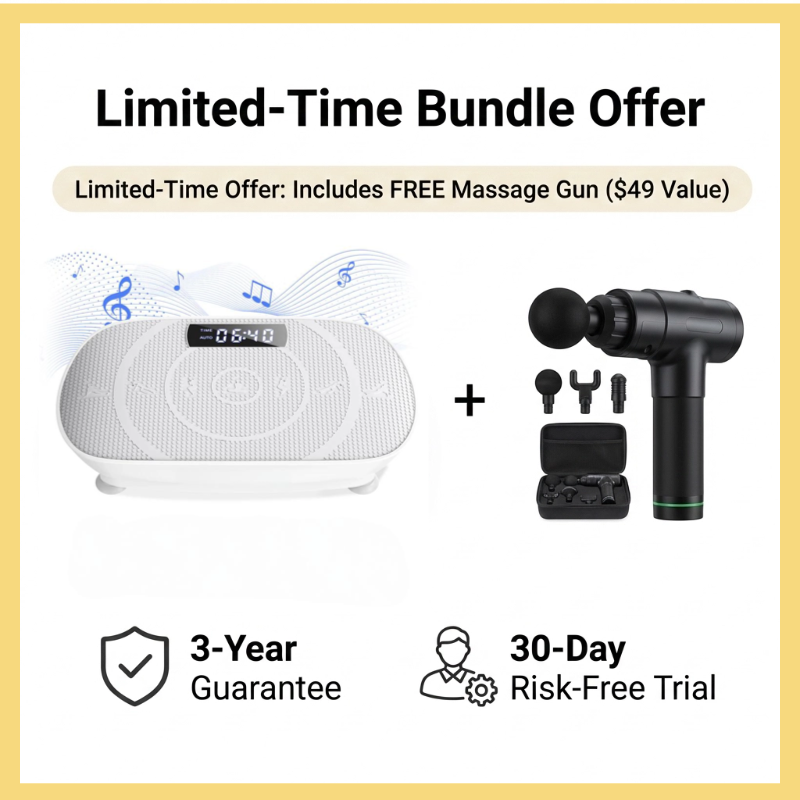 Ultra-Slim Vibration Plate for Effortless Weight Loss & Circulation - Includes Free Massage Gun