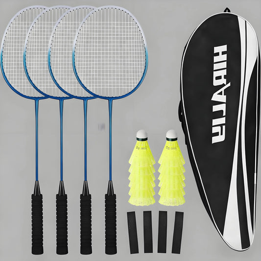 Backyard Badminton Racket Set, Lightweight 2/4 Rackets Kit with Shuttlecocks & Carrying Bag, Outdoor Game for Adults, Families, Kids & Beginners