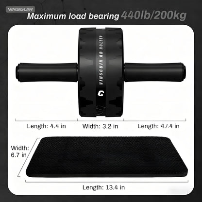 Ab Roller Wheel - Home Gym Core Workout Equipment with Knee Pad, Full-Body Strength Training Abdominal Wheel