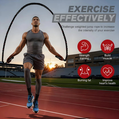 Weighted Jump Rope for Men & Women, 2.8lb/3.8lb/5lb Heavy Skipping Rope, Home Workout Jumprope for Adults, Total Body Exercise Equipment for Strength Building & Muscle Toning
