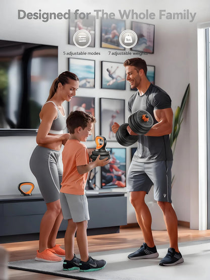45lbs Connectable Dumbbell Set, 5-in-1 Multifunctional Fitness Equipment - Can Be Used as Barbell, Kettlebell, Push-up Stand, Weight Plate, Suitable for Home Gym, Unisex